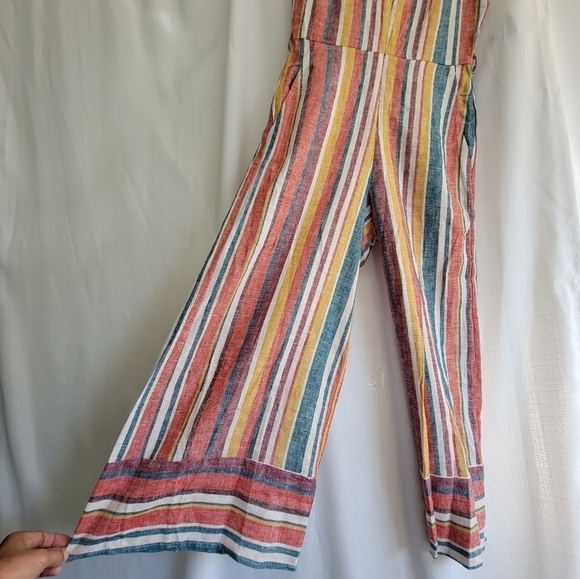 Nordstrom ECI New York Stripes Cropped Linen Jumpsuit - Picture 9 of 12